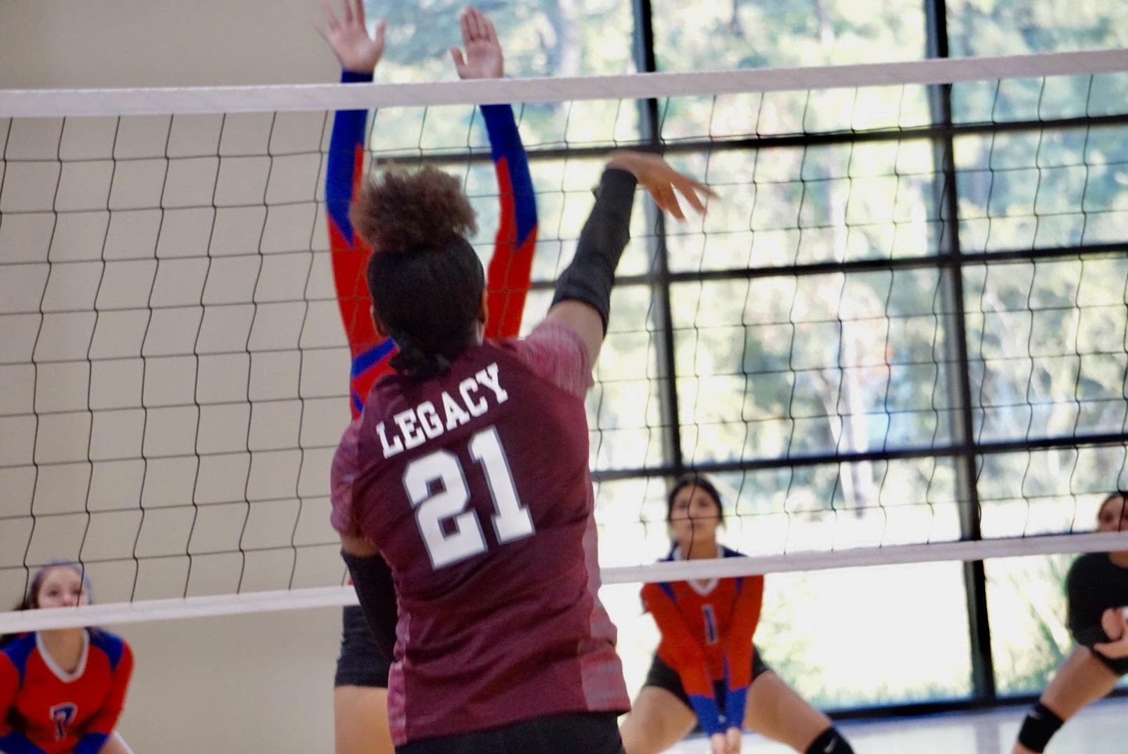 Legacy Titan volleyball player in action